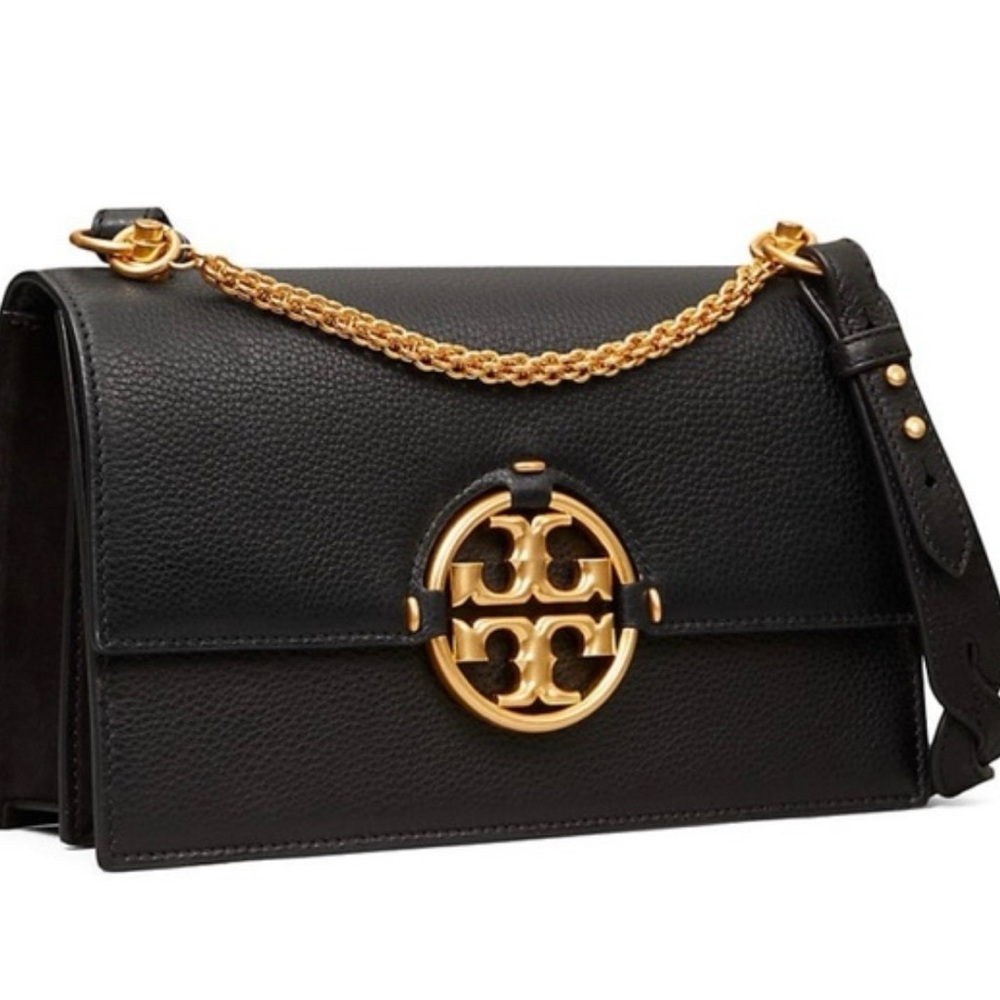 Tory Burch Black Leather Shoulder Bag with Gold Hardware with dust bag - Picture 4 of 4